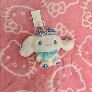 New Cinnamaroll Blue Bow Bag Charm Keychain BNWT